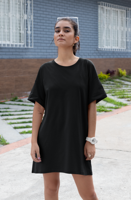 Solid T-shirt Dress - Image 3