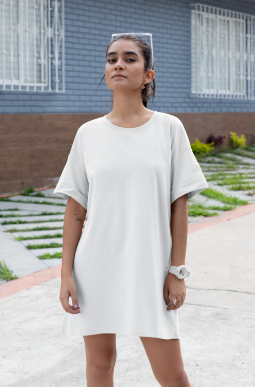 Solid T-shirt Dress - Image 2