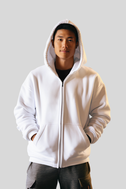 White Zip Hoodie