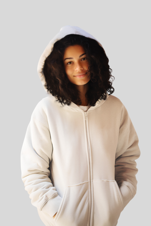 White Zip Hoodie - Image 2