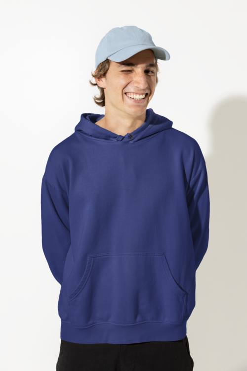 MEN HOODIE ROYAL BLUE FRONT