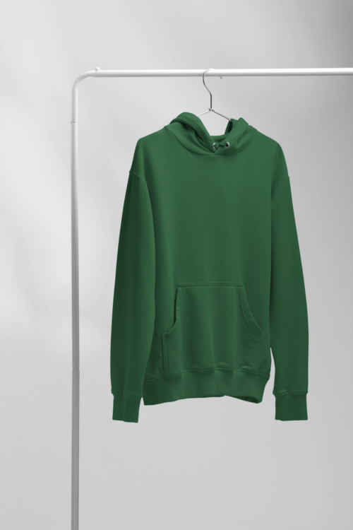 Emerald Green Solid Oversized Hoodie