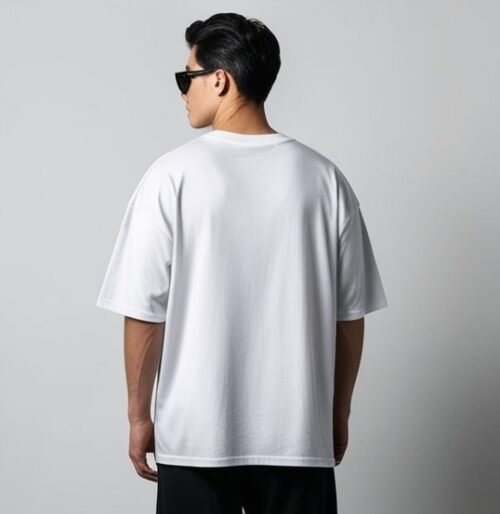 Ivory White Cross-Knit Solid Tee - Image 4