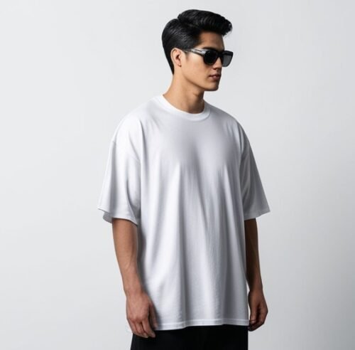 Ivory White Cross-Knit Solid Tee - Image 2