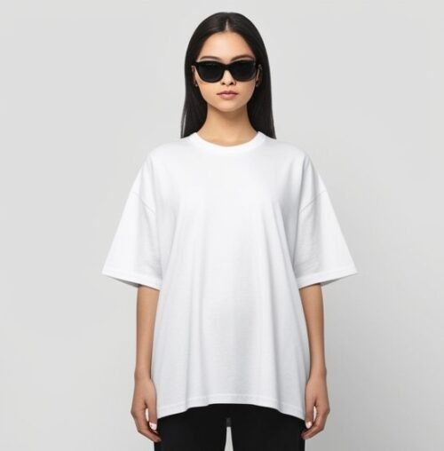 Ivory White Cross-Knit Solid Tee - Image 5