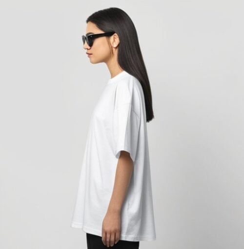 Ivory White Cross-Knit Solid Tee - Image 6