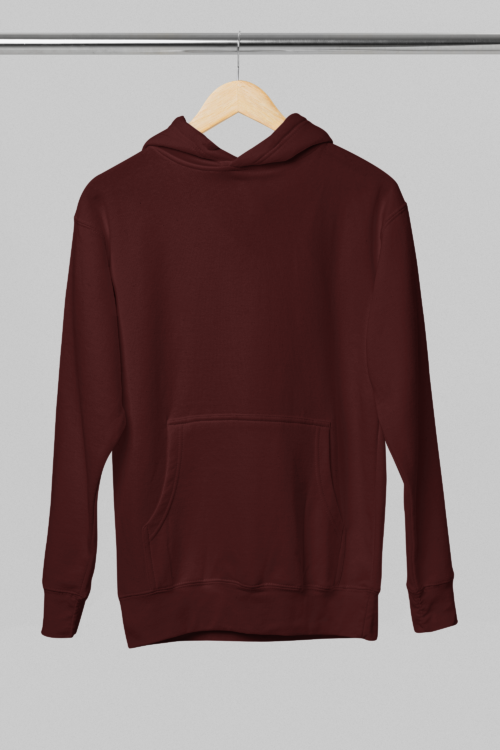 Crimson Maroon Solid Oversized Hoodie - Image 5