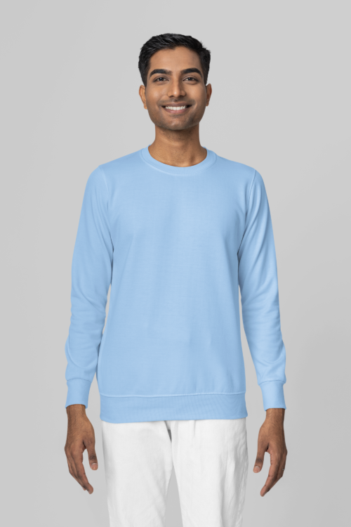 Sky Blue Solid Sweatshirt