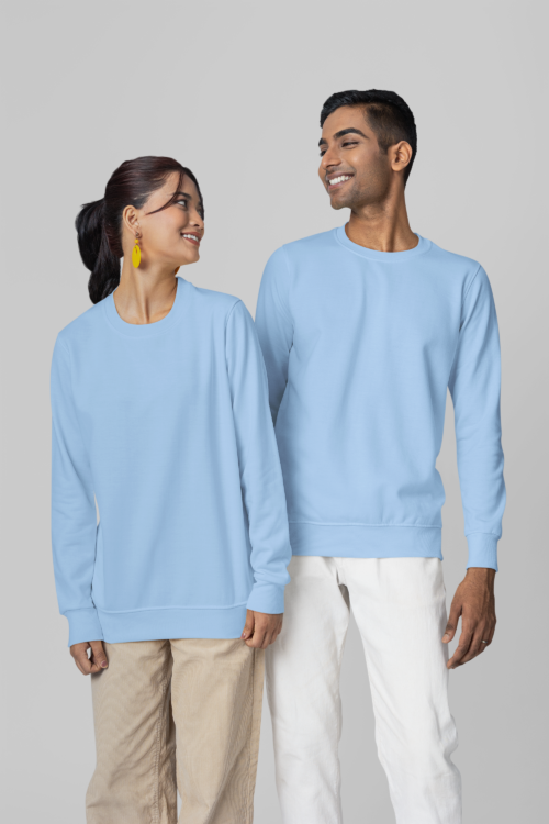 Sky Blue Solid Sweatshirt