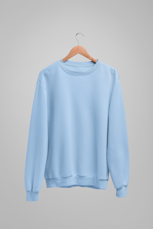 Sky Blue Solid Sweatshirt