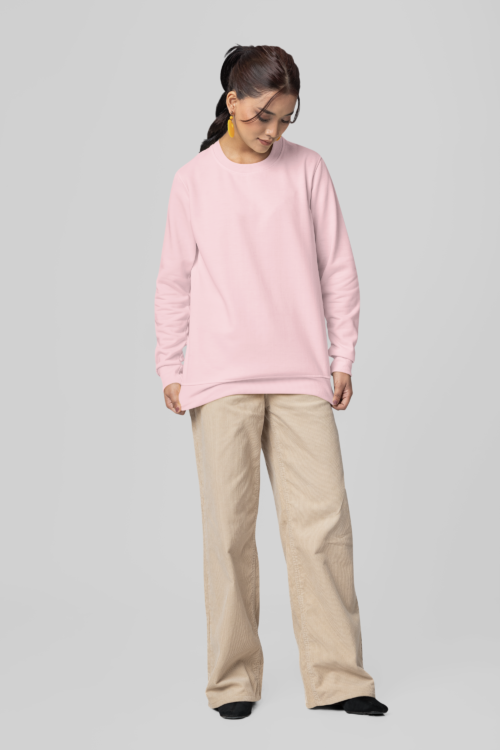 woman flaunting Cotton Candy Solid Sweatshirt