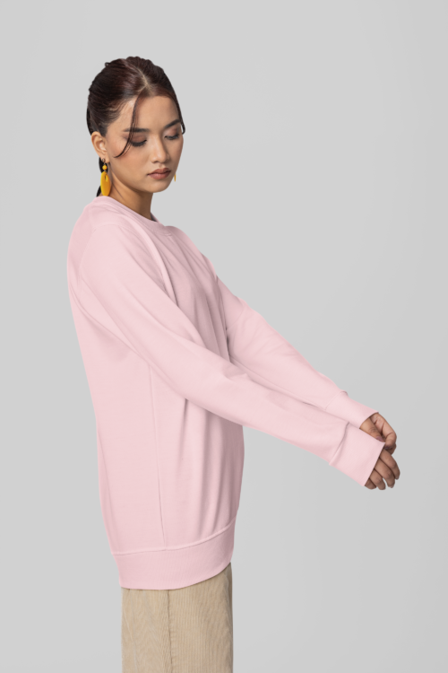 woman wearing Cotton Candy Solid Sweatshirt