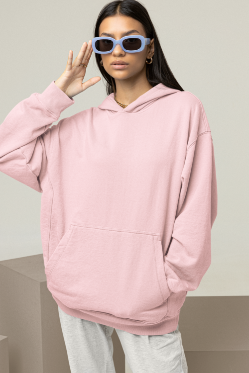 Cotton Candy Solid Oversized Hoodie