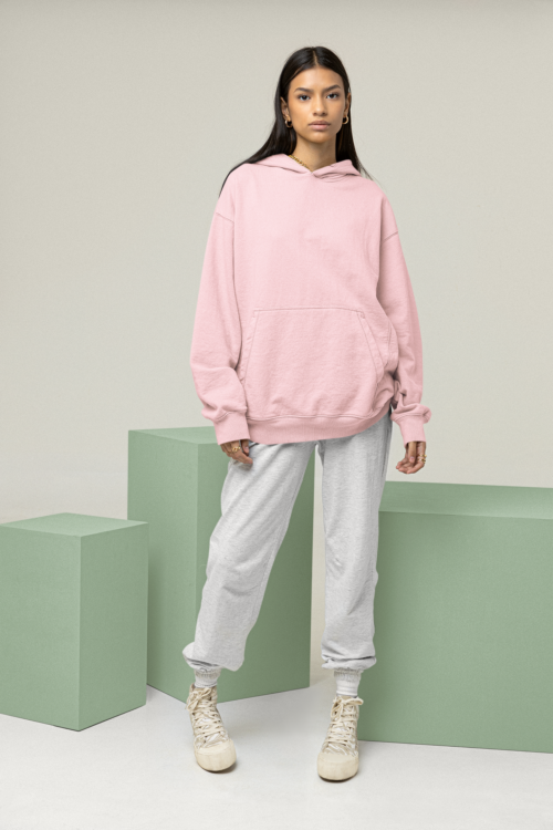 Cotton Candy Solid Oversized Hoodie