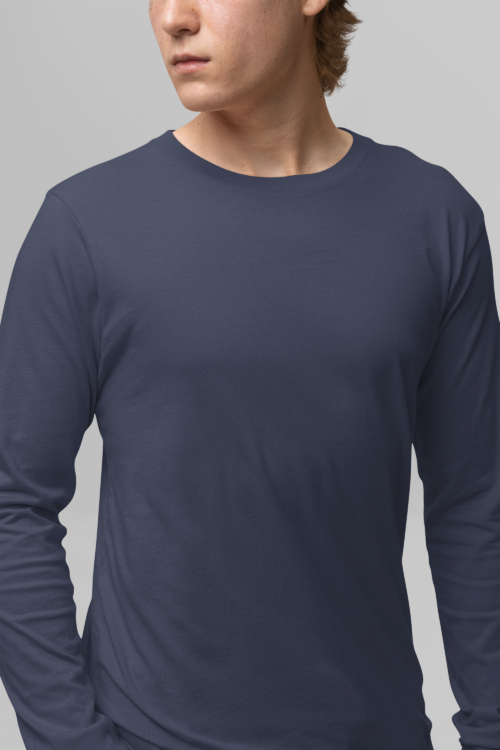 Navy Blue Full Sleeve Solid - Image 5