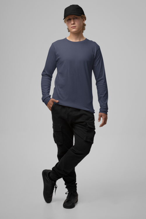 Navy Blue Full Sleeve Solid - Image 2