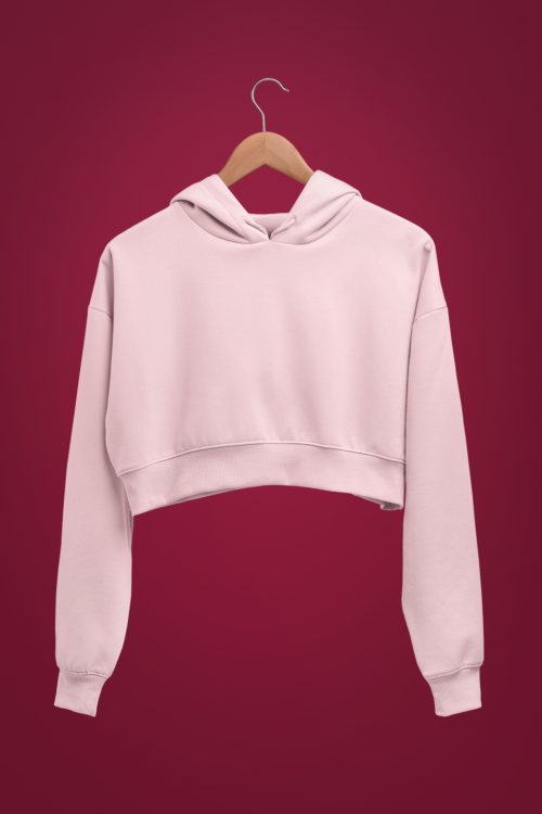 Cotton Candy Solid Crop Hoodie - Image 2