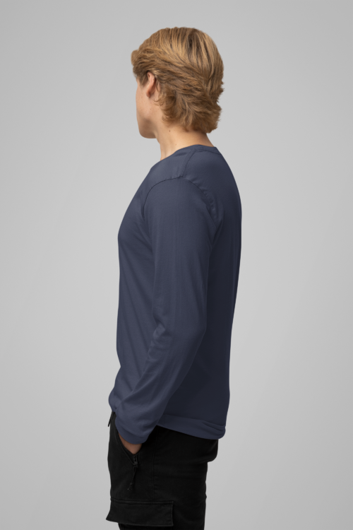 Navy Blue Full Sleeve Solid - Image 4