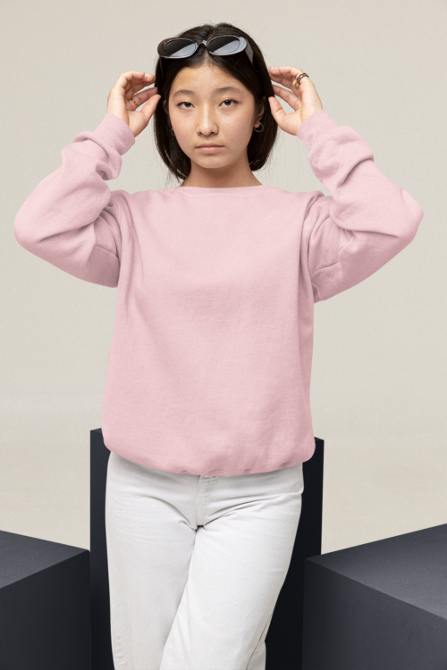 Cotton Candy Solid Oversized Sweatshirt - Image 3