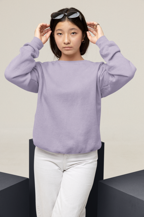 Lavender Haze Solid Oversized Sweatshirt - Image 8