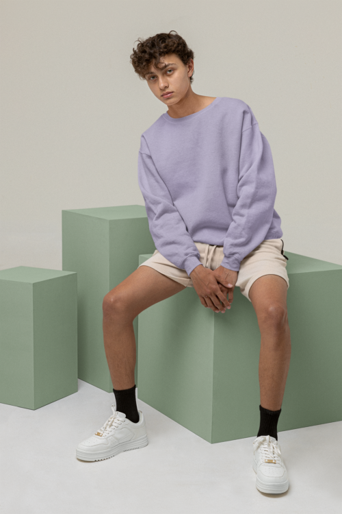 Lavender Haze Solid Oversized Sweatshirt - Image 3