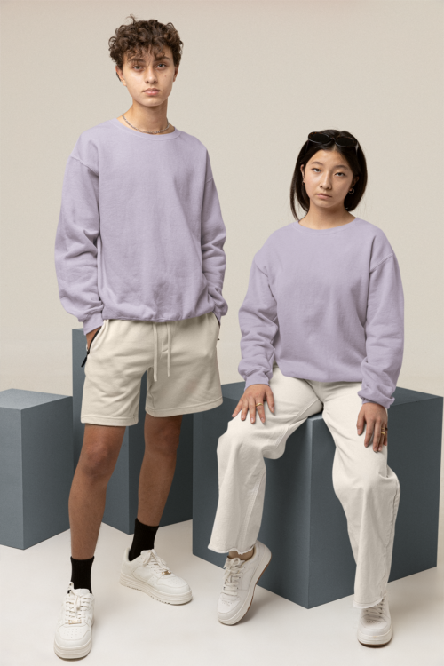 Lavender Haze Solid Oversized Sweatshirt - Image 2