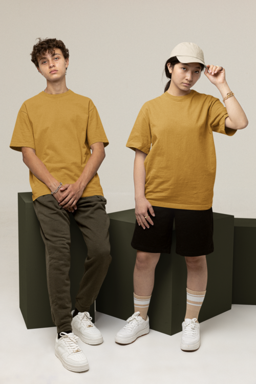 Golden Dusk Oversized Solid Tee