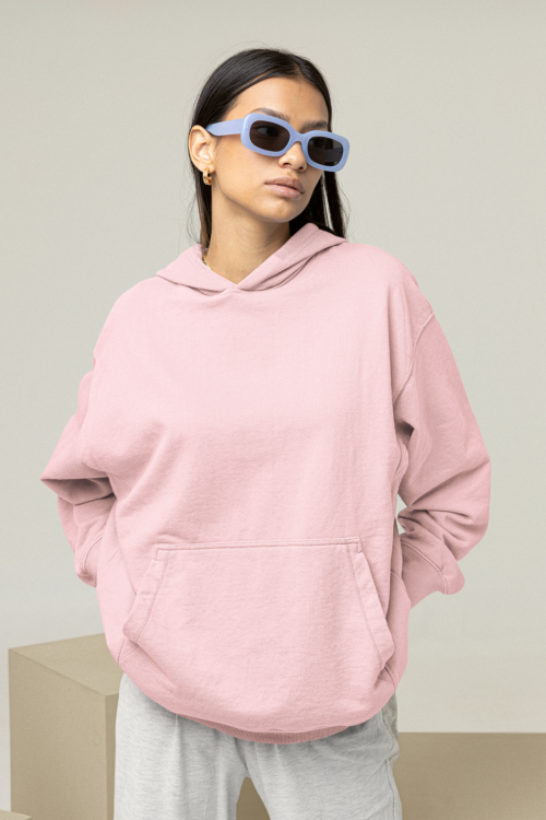 Cotton Candy Solid Oversized Hoodie - Image 2