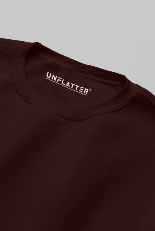 Crimson Maroon Solid Oversized Sweatshirt - Image 3