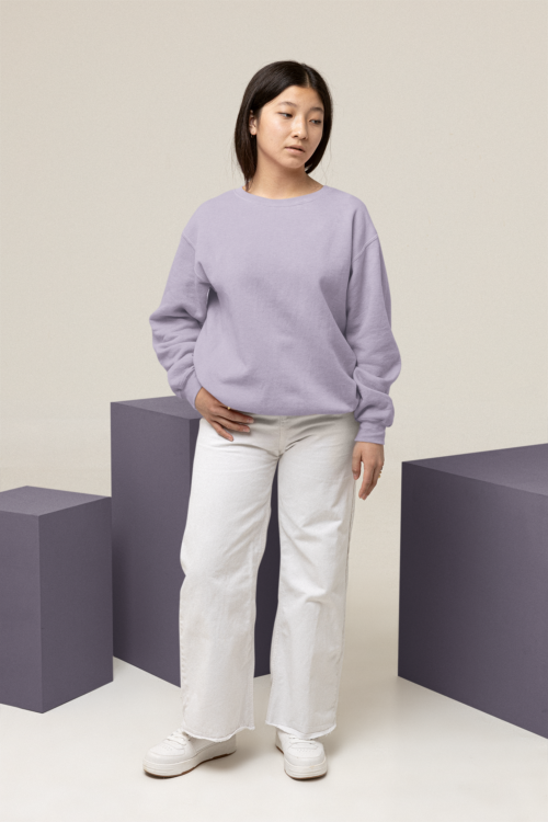 Lavender Haze Solid Oversized Sweatshirt - Image 6