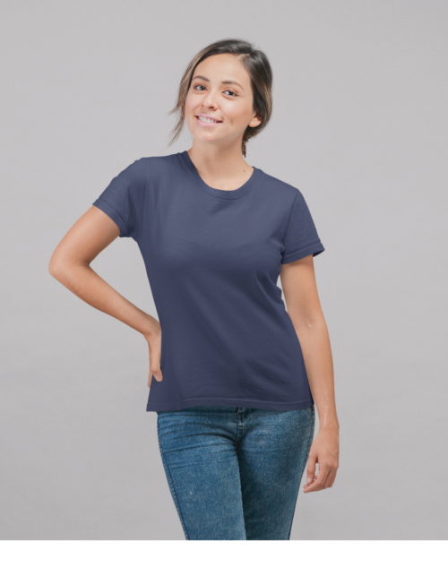 Unisex Supima T-Shirts-Navy Blue - Image 5