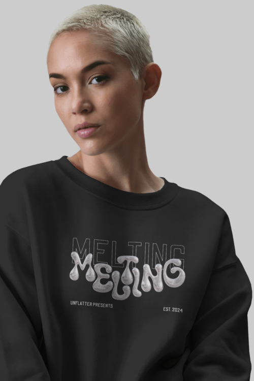 MELTING - Oversized Black Sweatshirt