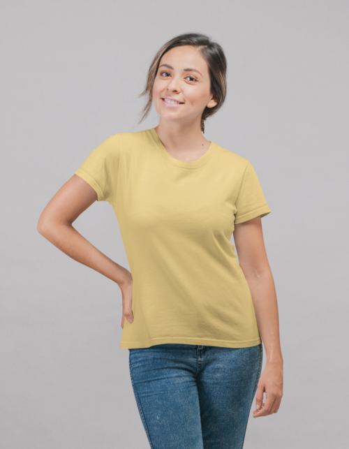 Unisex Supima T-Shirts-Beige - Image 3