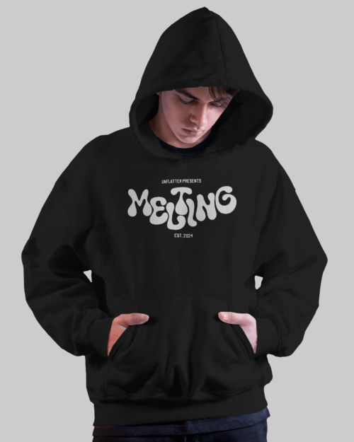 MELTING - Oversized Black Hoodie Reflective