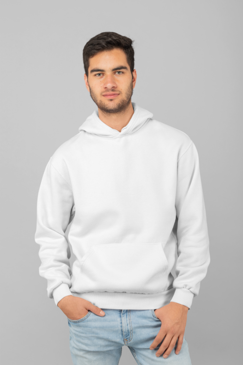 Unisex Hooded SweatShirt -White - Image 5