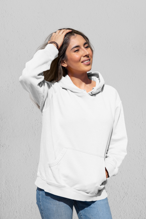 Unisex Hooded SweatShirt -White - Image 2