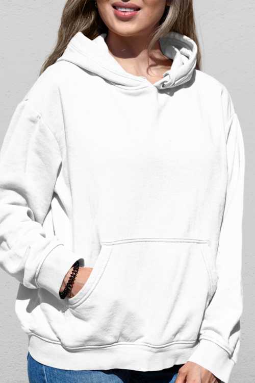 Unisex Hooded SweatShirt -White - Image 4