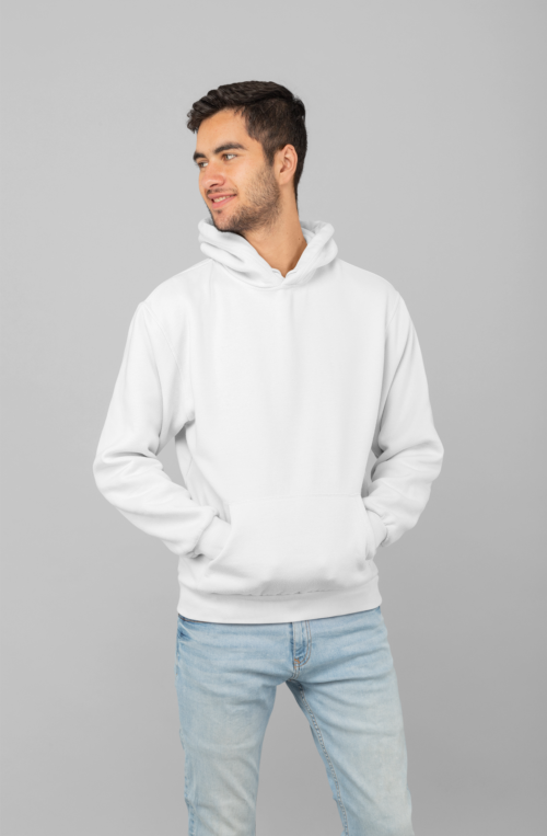 Unisex Hooded SweatShirt -White - Image 3